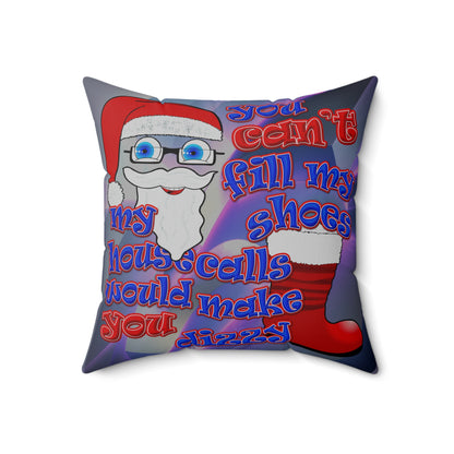 santa's shoes - Spun Polyester Square Pillow - (grey-pink wave)