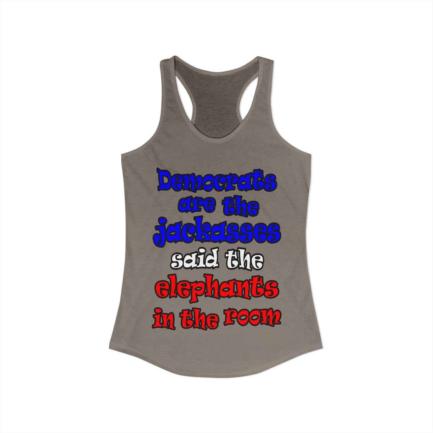 donkeys and elephants - Women's Ideal Racerback Tank