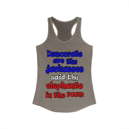 donkeys and elephants - Women's Ideal Racerback Tank