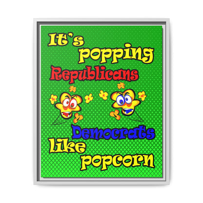 popping like popcorn - framed canvas art (logo green)