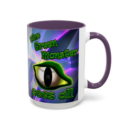 green monster - Accent Mug (grey-pink wave)