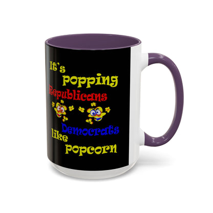 popping like popcorn - Accent Mug (black)