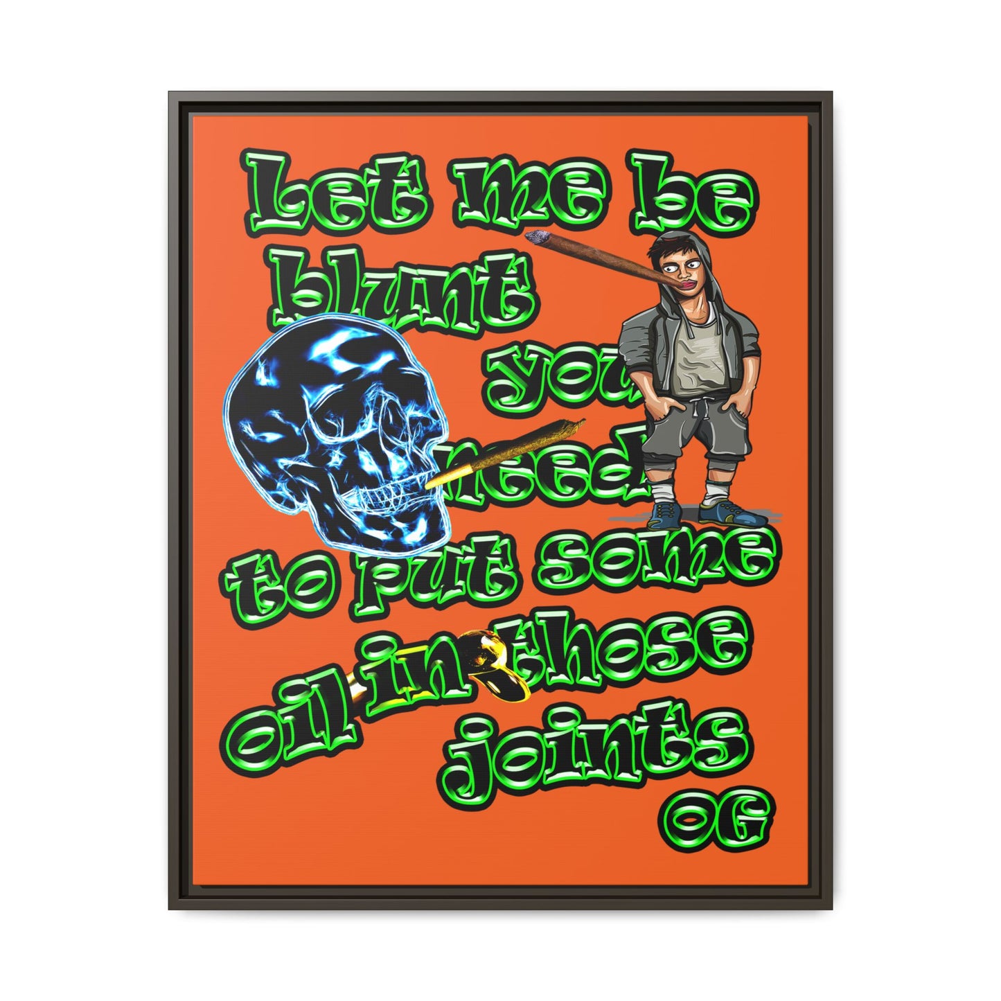 og - framed canvas art (orange)