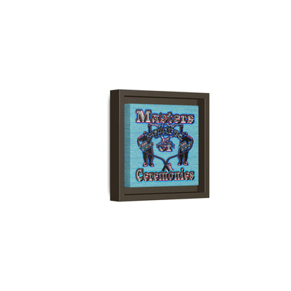 em cee squared - framed canvas art (faded blue)