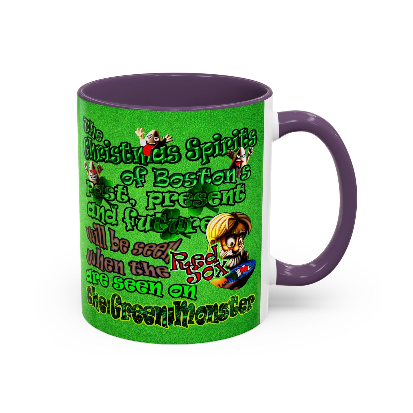 christmas spirits of boston - Accent Mug (green turf)