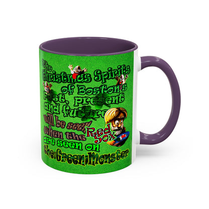 christmas spirits of boston - Accent Mug (green turf)