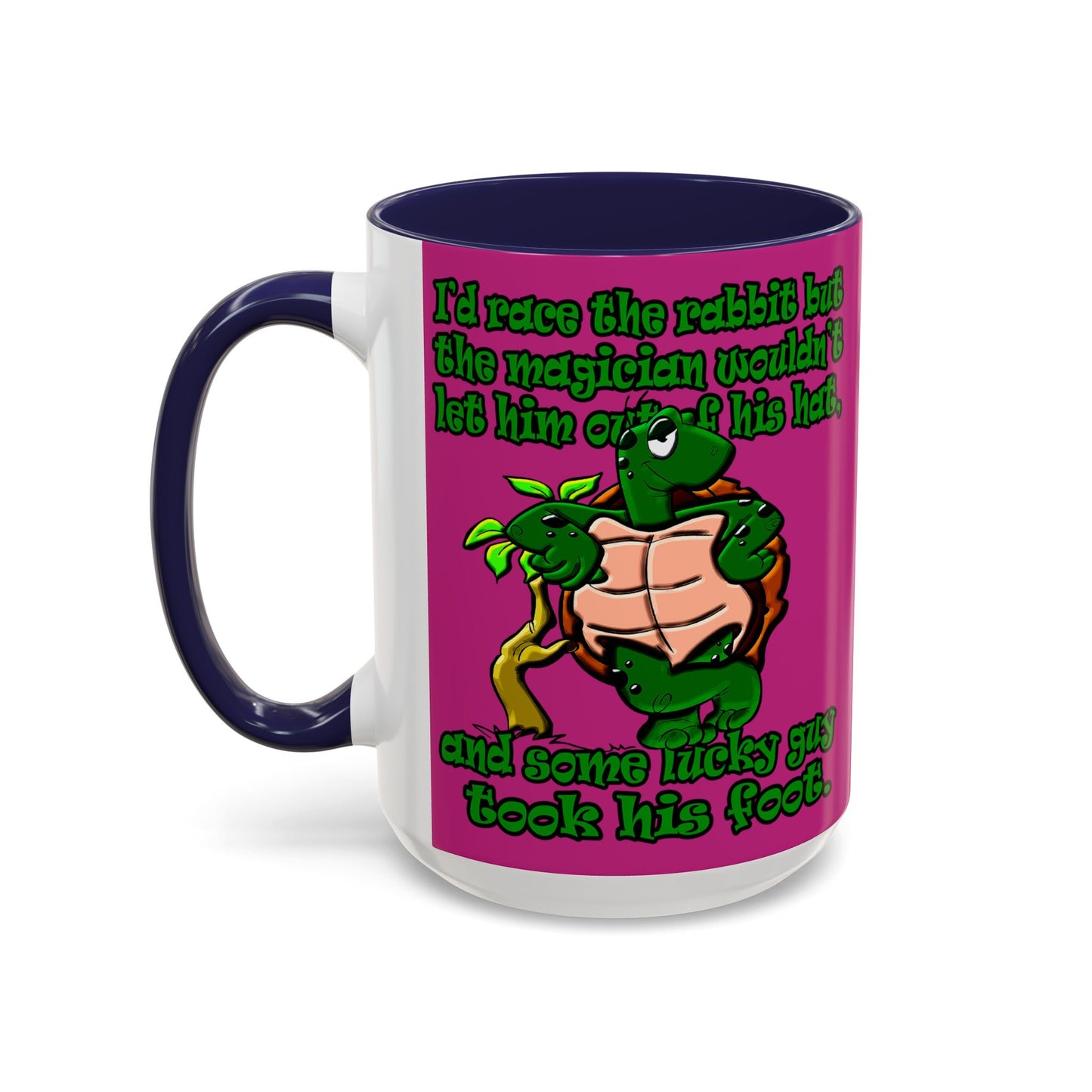 turtle race - Accent Mug (pink)