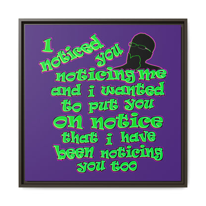noticed you noticing - framed canvas art (purple)