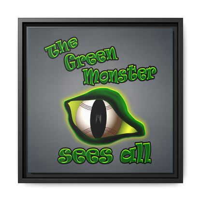 green monster - framed canvas art (grey-light grey)
