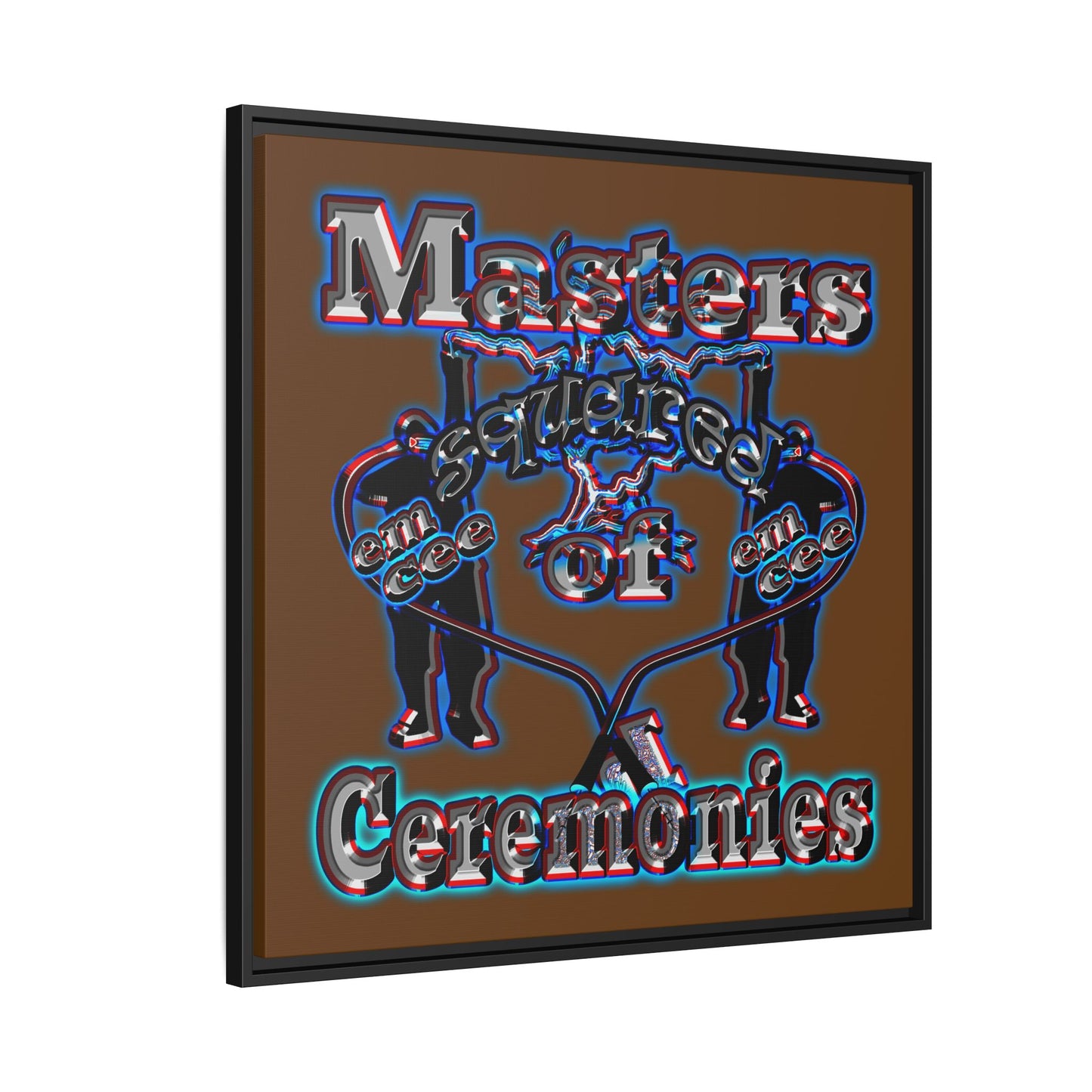 em cee squared - framed canvas art (brown)