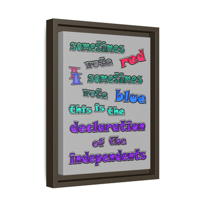 declaration of the independents - framed canvas art (light grey)
