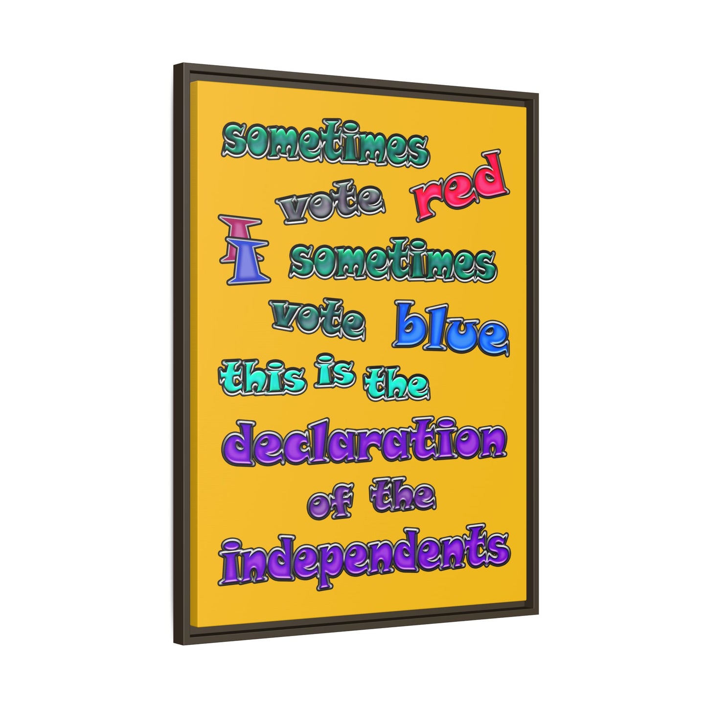 declaration of the independents - framed canvas art (yellow)
