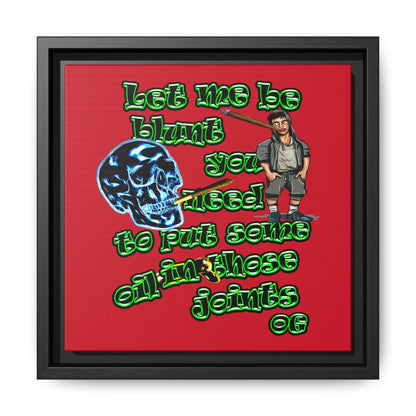 og - framed canvas art (dark red)