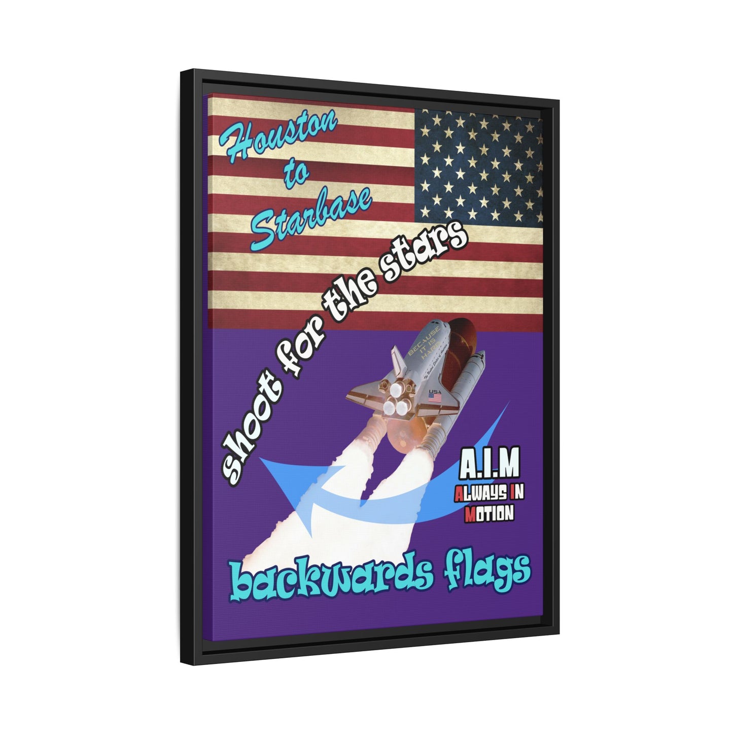 shoot for the stars - framed canvas art (purple)