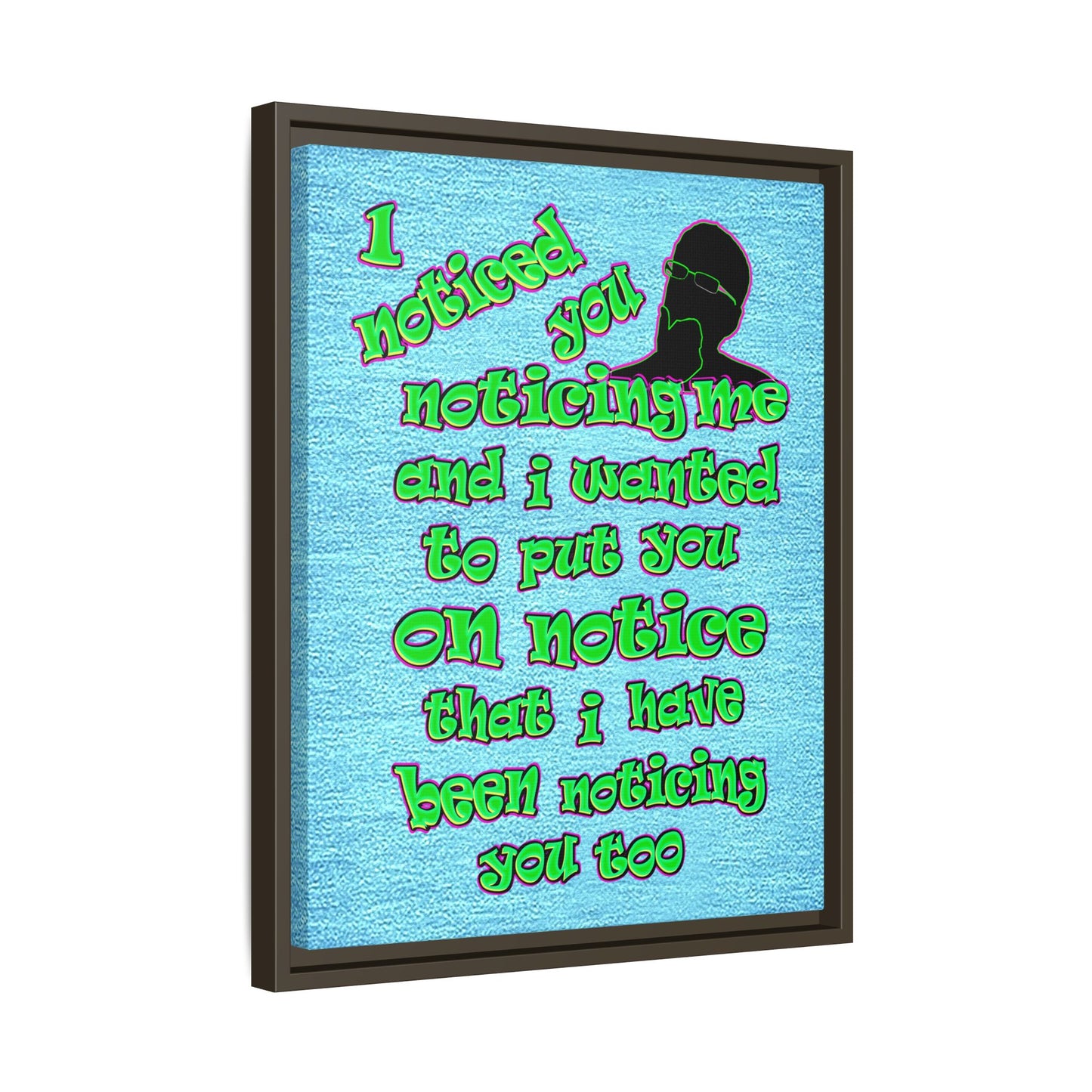 noticed you noticing - framed canvas art (faded blue)