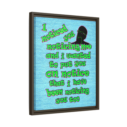 noticed you noticing - framed canvas art (faded blue)