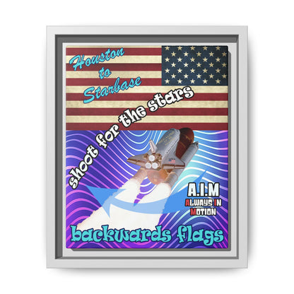 shoot for the stars - framed canvas art (purple wave)