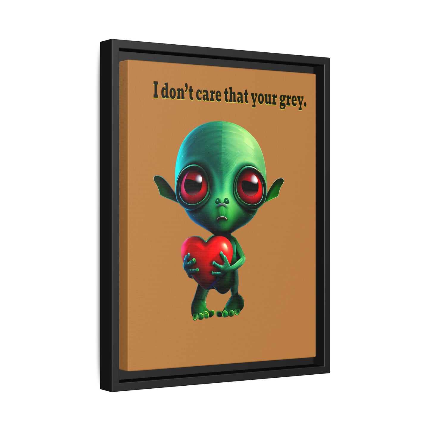 I don't care that your grey - framed canvas art (light brown)