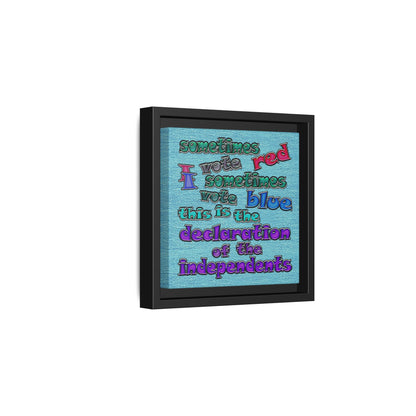 declaration of the independents - framed canvas art (faded blue)