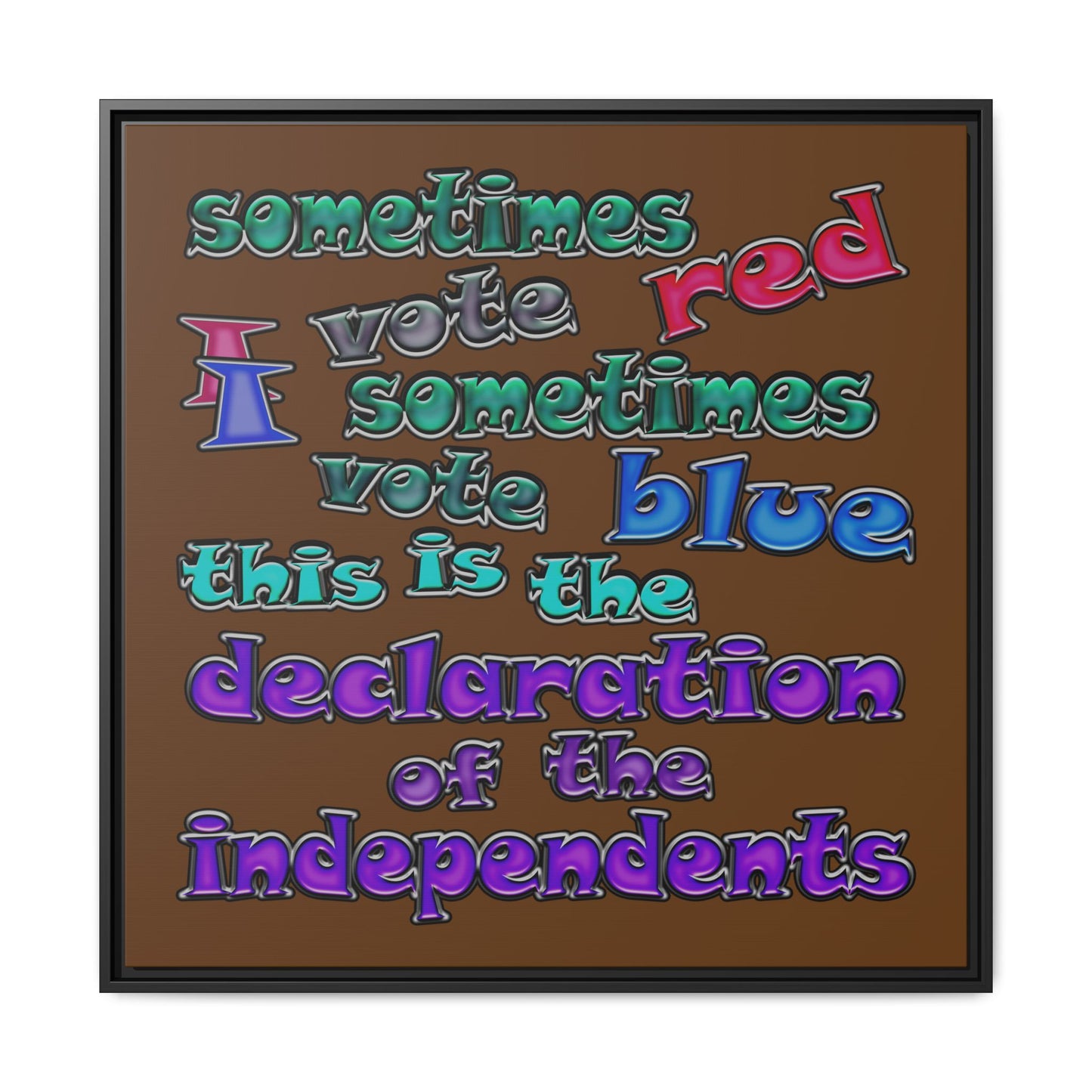 declaration of the independents - framed canvas art (brown)