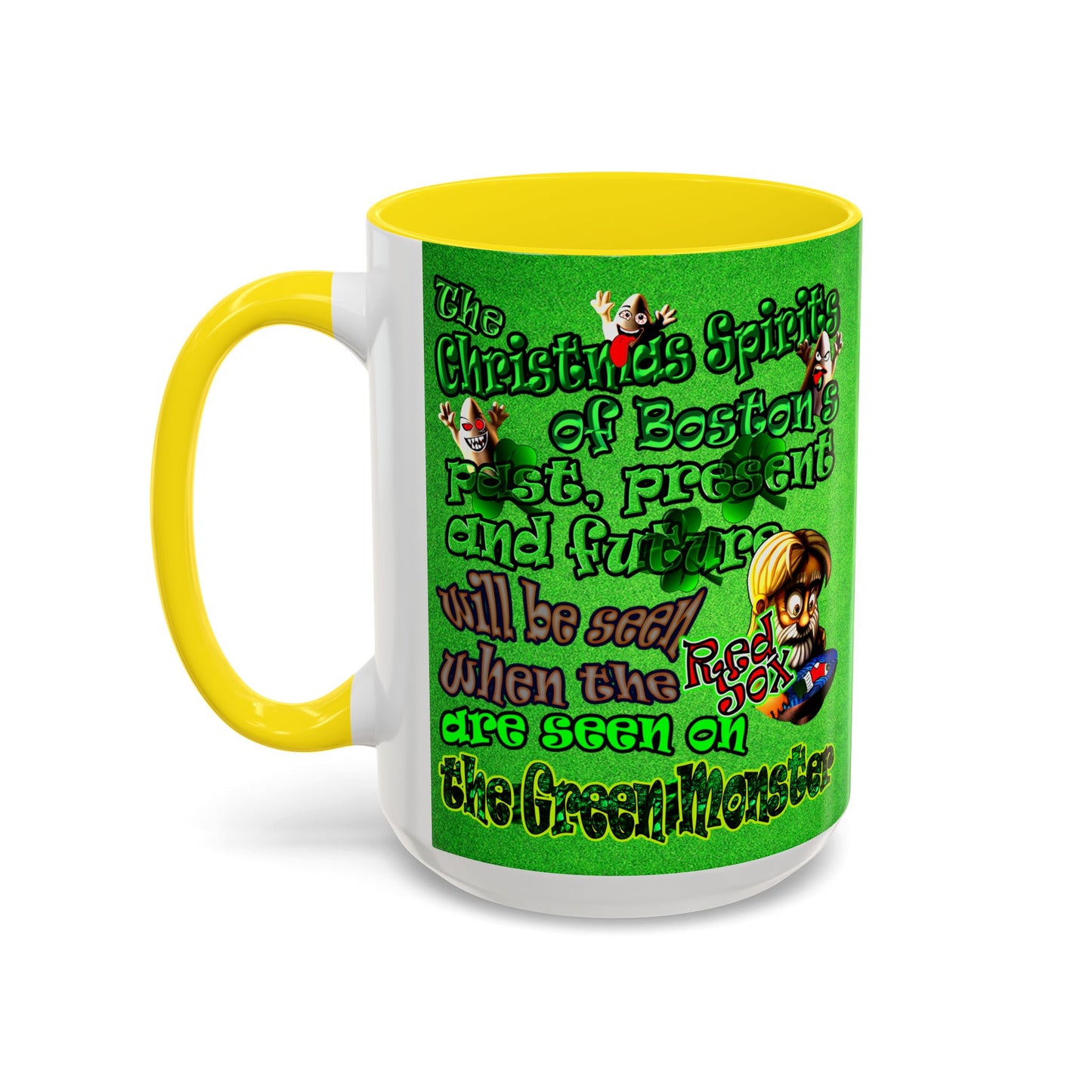 christmas spirits of boston - Accent Mug (green turf)