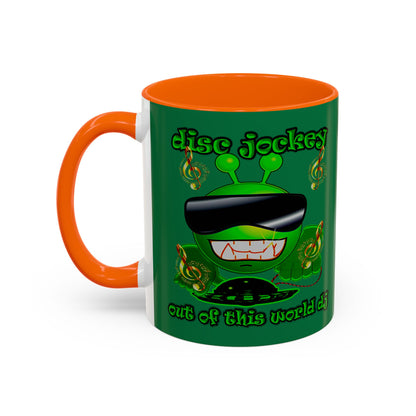 disc jockey - Accent Mug (dark green)