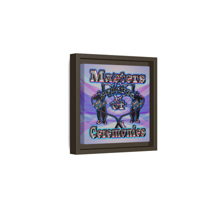 em cee squared - framed canvas art (light blue-pink wave)