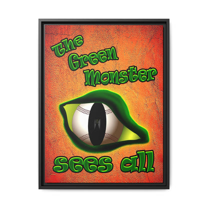 green monster - framed canvas art (burnt orange)