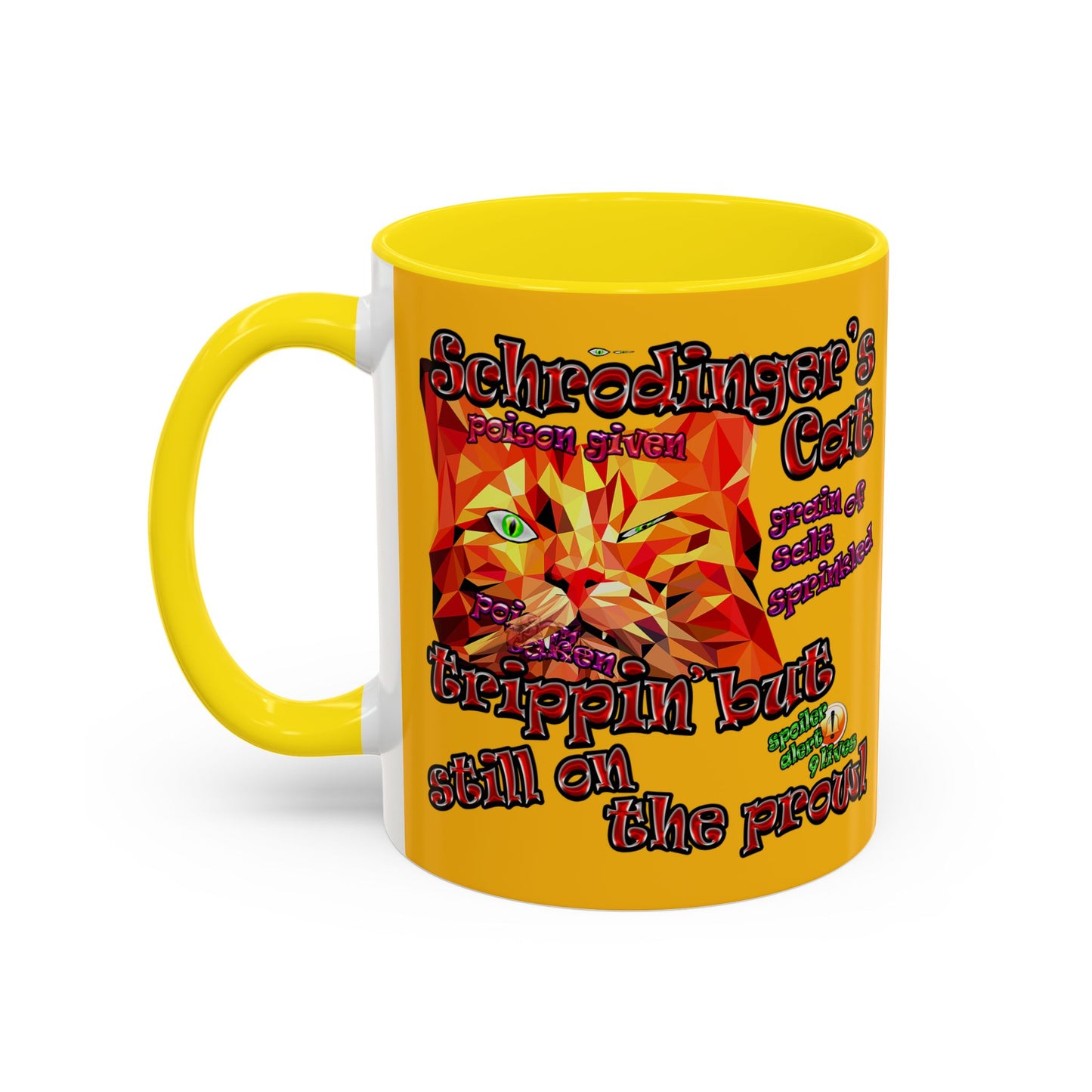 schrodinger's cat - Accent Mug (yellow)