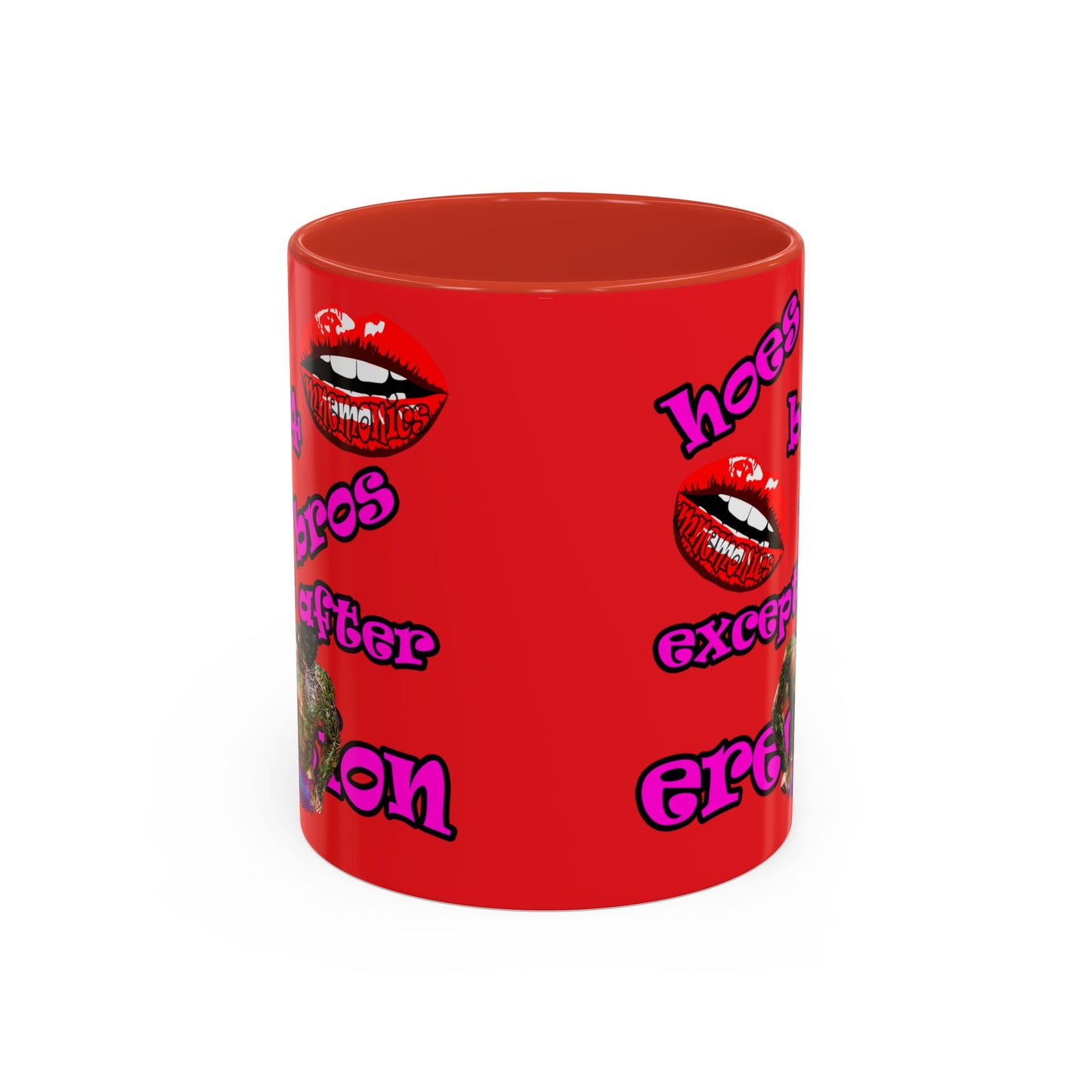 hoes b4 bros - Accent Mug (red)