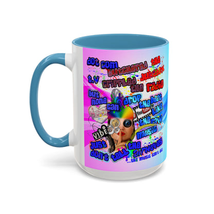 drop the beat - Accent Mug (light blue-pink wave)