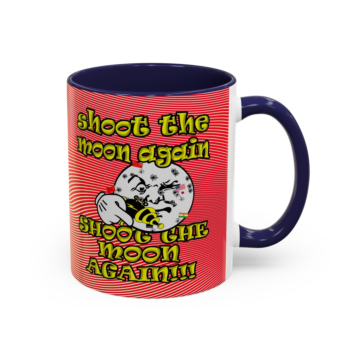 shoot the moon again - Accent Mug (yellow-orange wave)