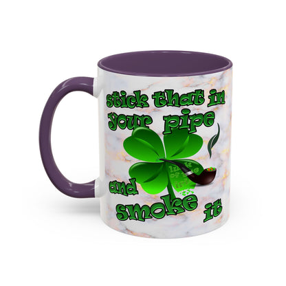 celtics logo - Accent Mug (white marble)