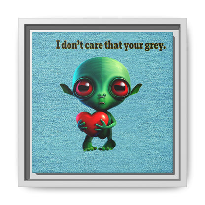 I don't care that your grey - framed canvas art (faded blue)