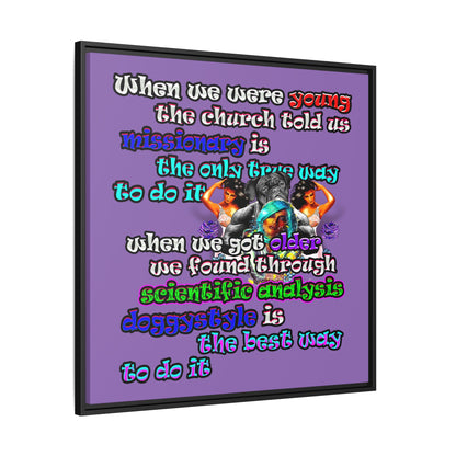 doggystyle - framed canvas art (light purple)