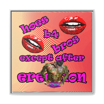 hoes b4 bros - framed canvas art (yellow-orange wave)