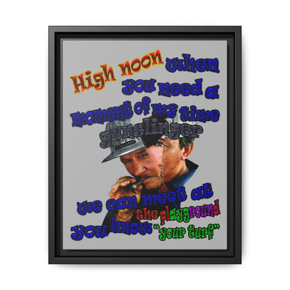 high noon - framed canvas art (light grey)