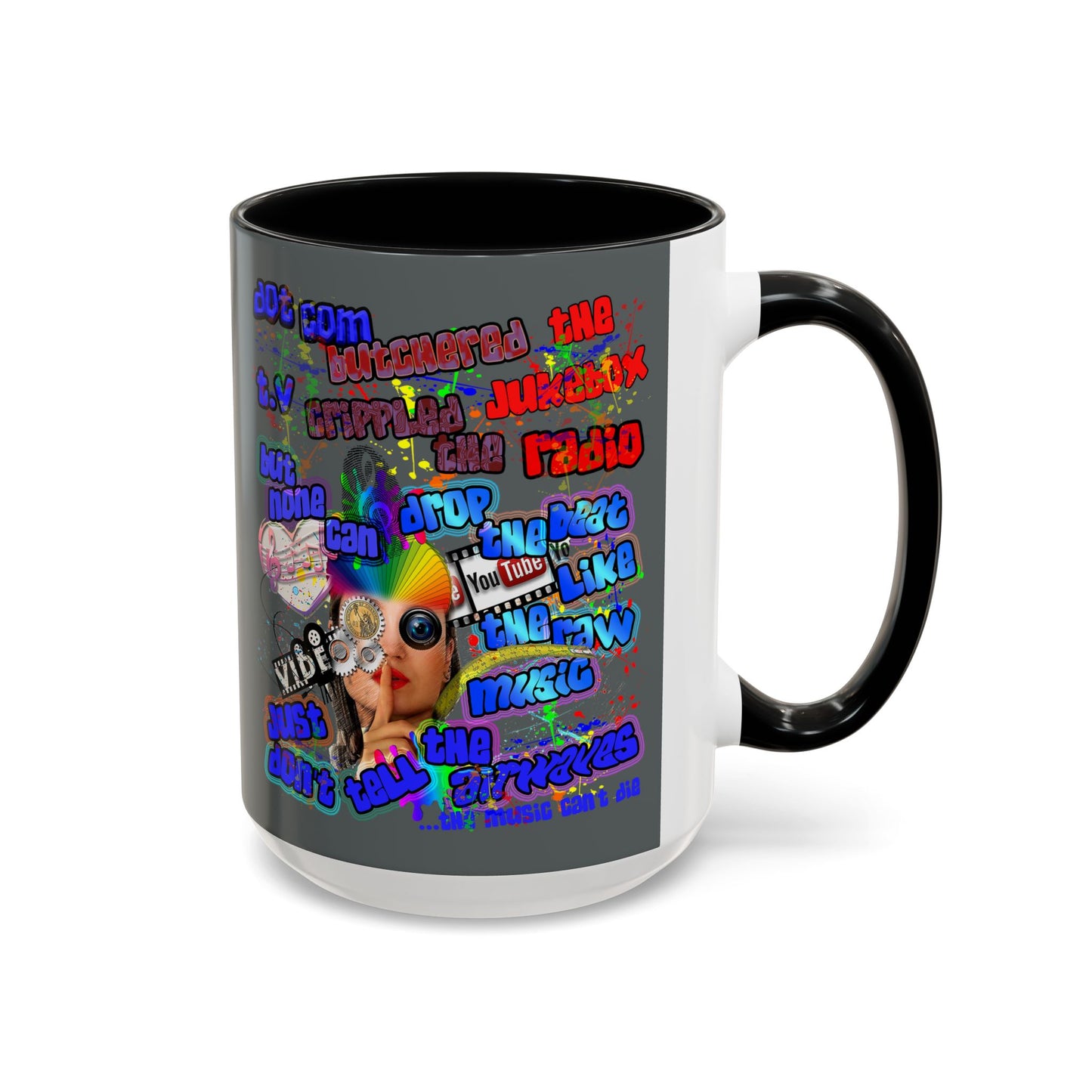 drop the beat - Accent Mug (dark grey)