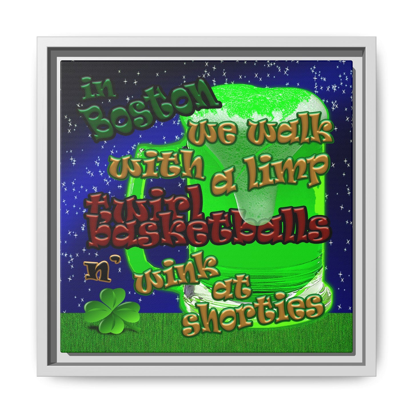 celtics logo - framed canvas art ('snoops' background)