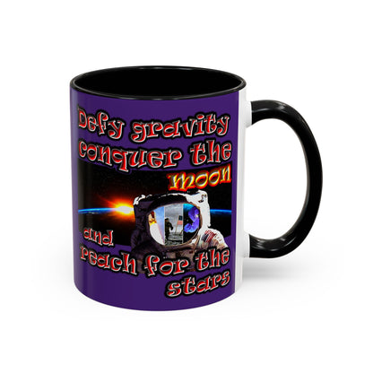 defy conquer reach - Accent Mug (purple)