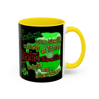 celtics logo - Accent Mug (black)