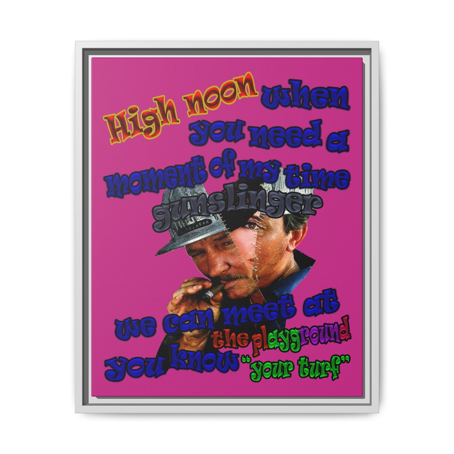 high noon - framed canvas art (pink)