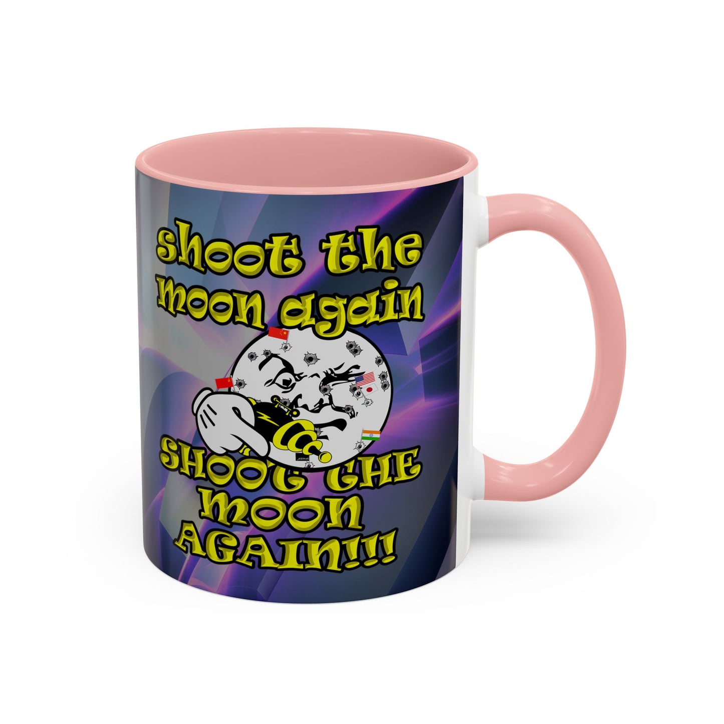 shoot the moon again - Accent Mug (grey-pink wave)