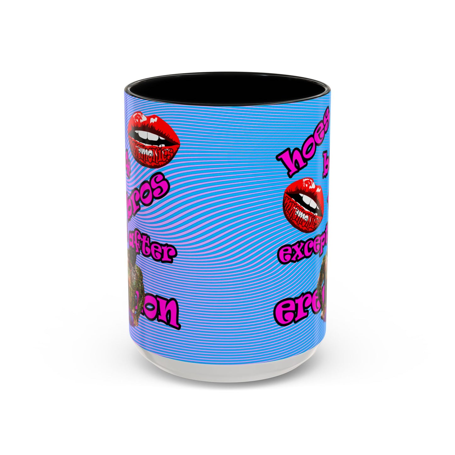 hoes b4 bros - Accent Mug (light blue-purple wave)