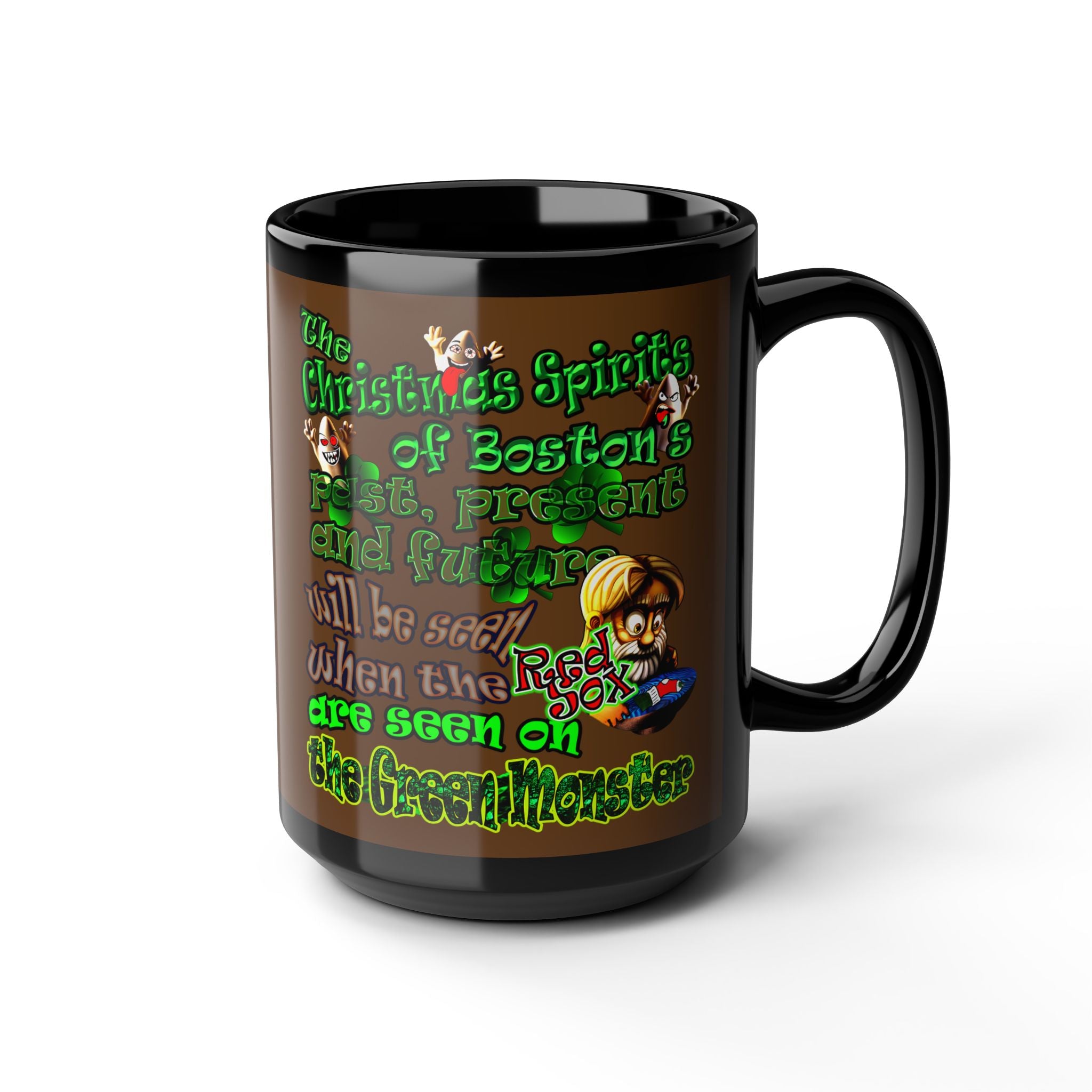 christmas spirits of boston - Black Mug (brown)