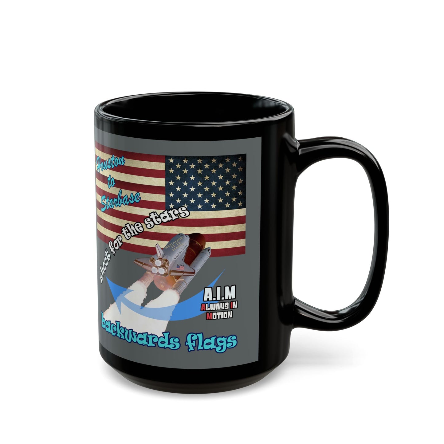 shoot for the stars - Black Mug (dark grey)