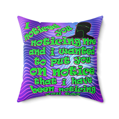 noticed you noticing - Faux Suede Square Pillow - (purple wave)