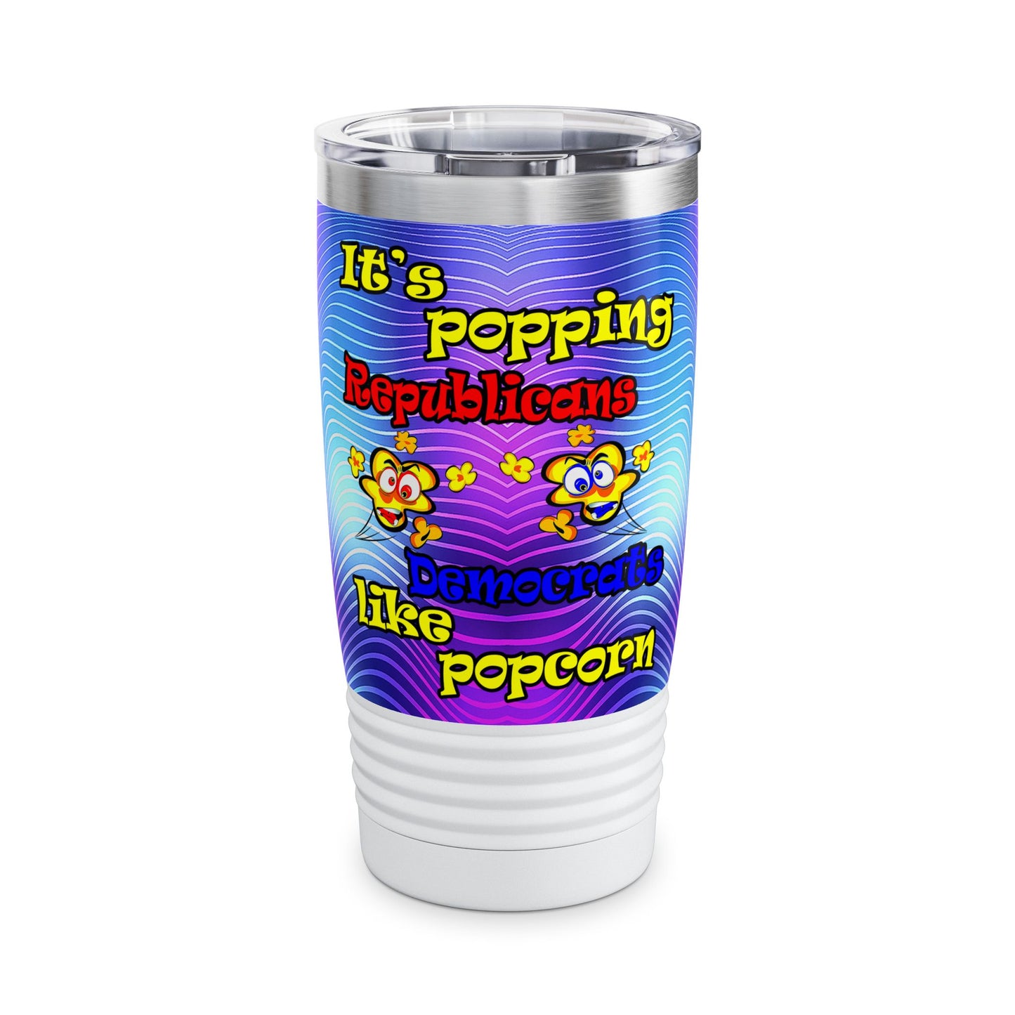 popping like popcorn - Ringneck Tumbler, 20oz (purple wave)