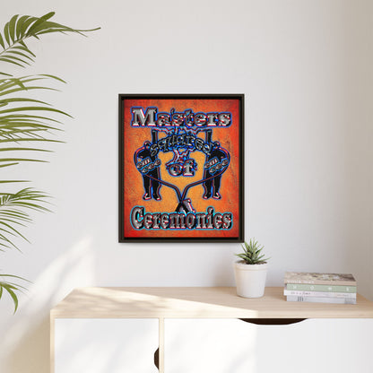 em cee squared - framed canvas art (burnt orange)