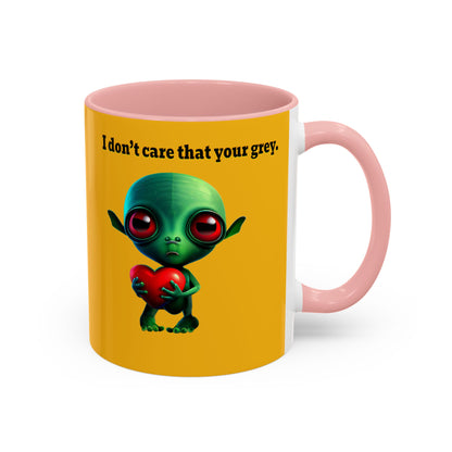 I don't care that your grey - Accent Mug (yellow)